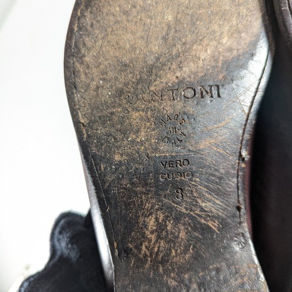 SANTONI Italian leather tassel loafers mens size 8 - 8.5, driving slip-on shoes - Picture 13 of 13